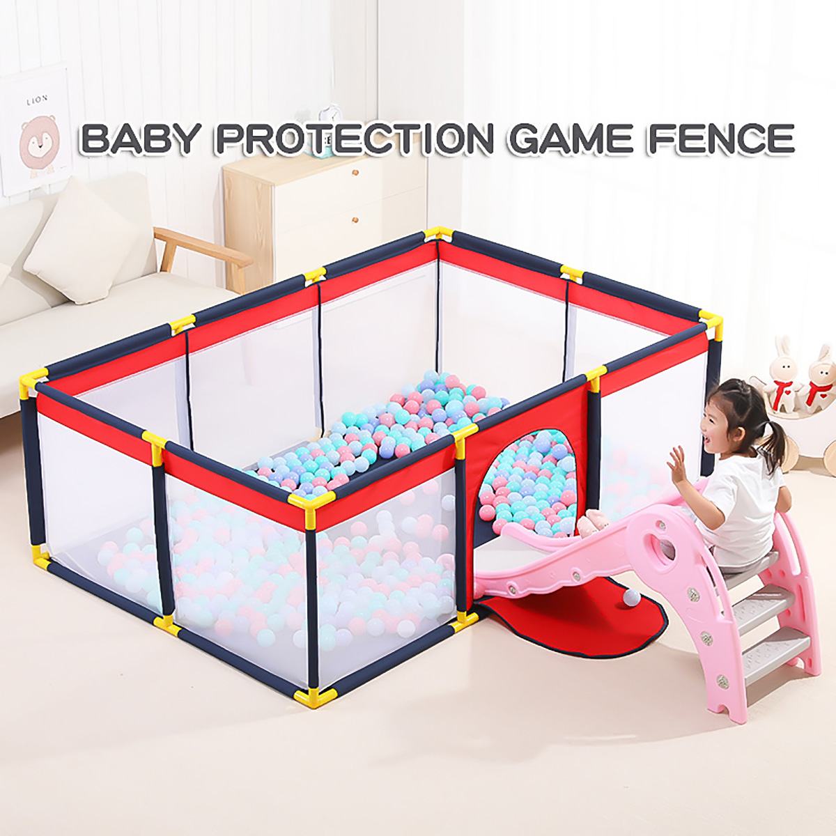 3-Size Playpen for Children Infant Play Fence Indoo..